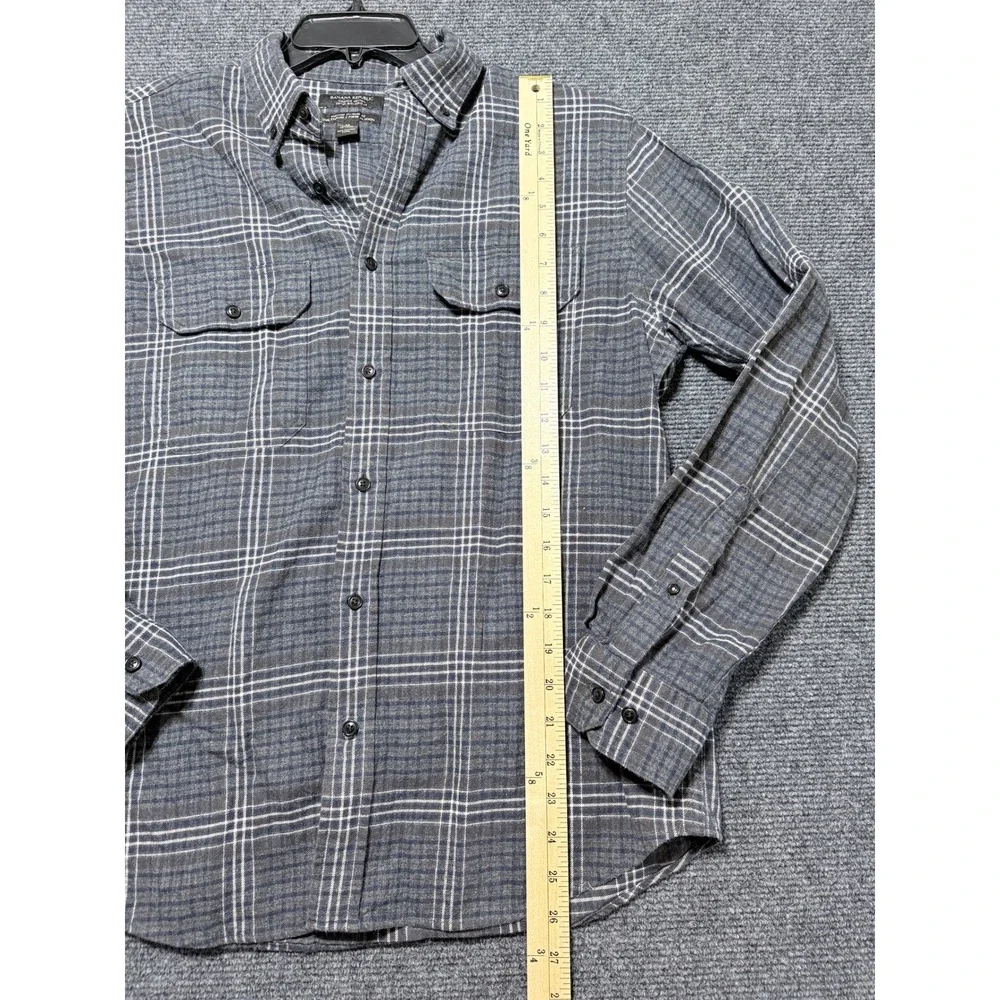 Banana Republic Button Down Shirt Mens M Grey Excellent Untucked Organic Cotton‎